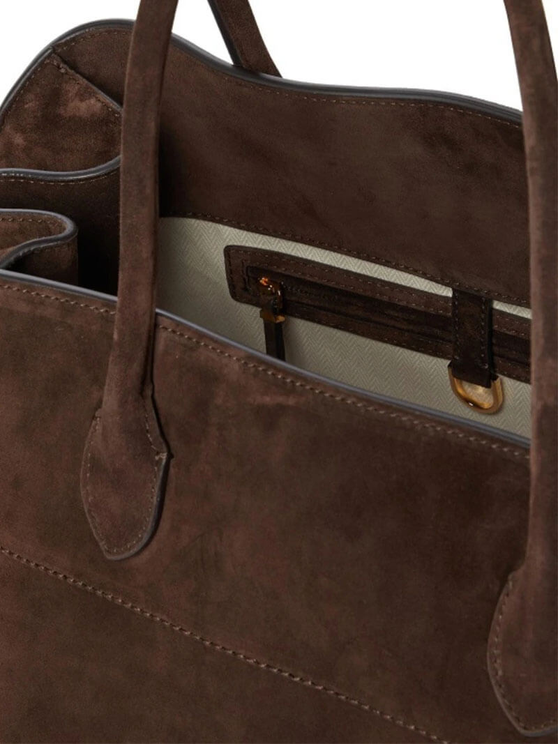 Henna Shopper Bag - Structured Suede Tote Bag for Work, Fits Laptop - Image 13