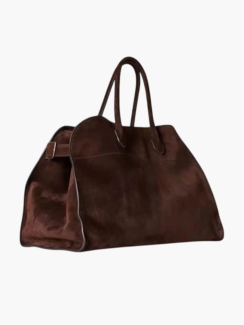 Henna Shopper Bag - Structured Suede Tote Bag for Work, Fits Laptop - Image 14