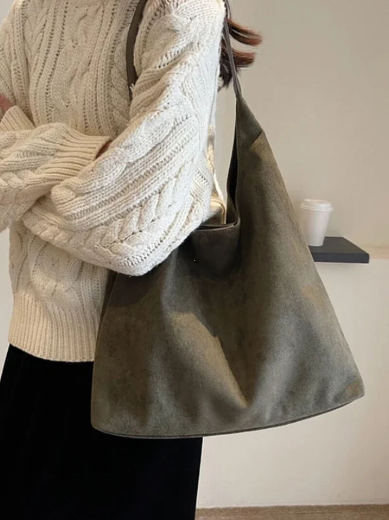 Jenna Suede Bag - Women's Everyday Handbag - Image 10