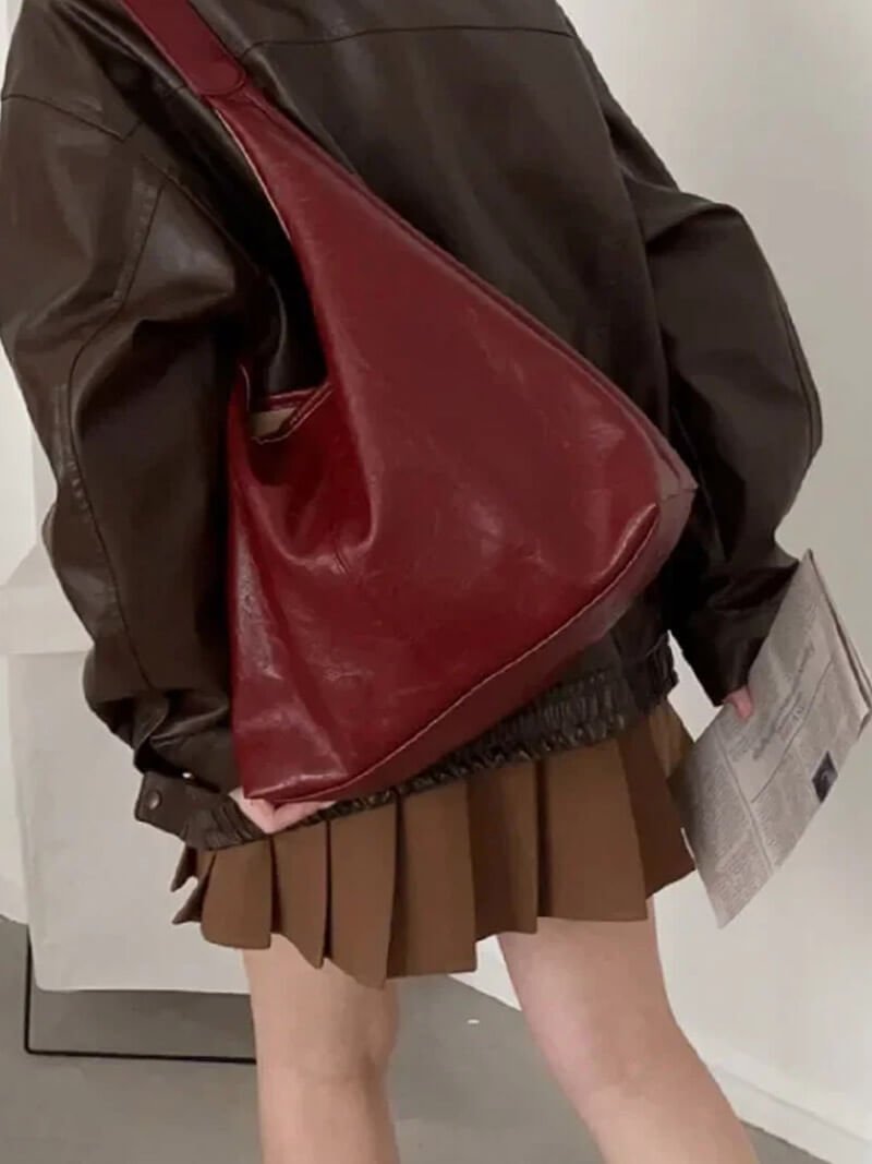 Jenna Leather Work Tote Bag - Structured Laptop Handbag - Image 6