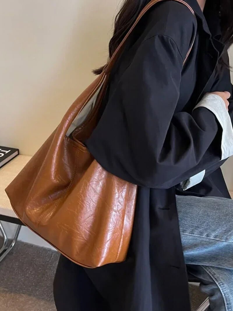Jenna Leather Work Tote Bag - Structured Laptop Handbag - Image 7