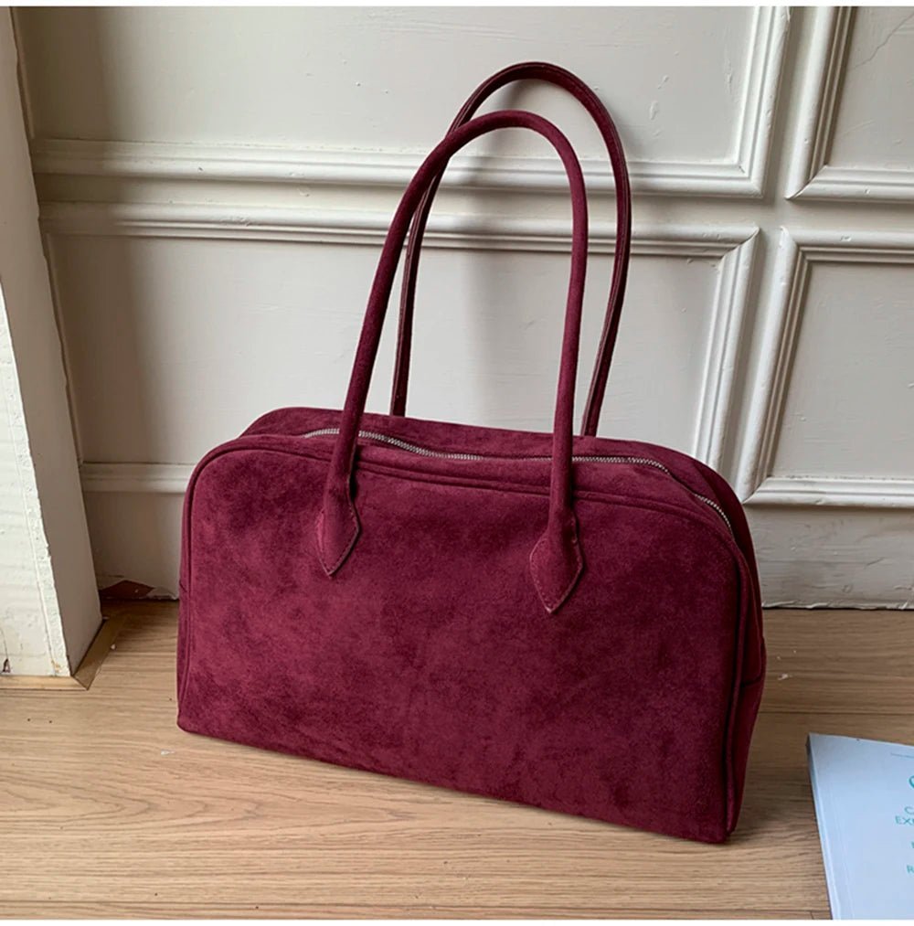 Jenny Suede Tote Bag - Women's Suede Shoulder Handbag for Office and Casual Outings - Image 9