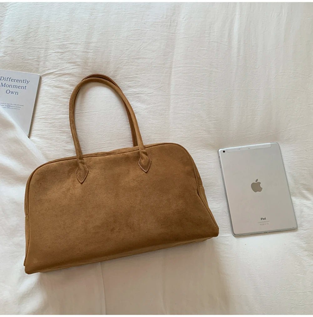 Jenny Suede Tote Bag - Women's Suede Shoulder Handbag for Office and Casual Outings - Image 5