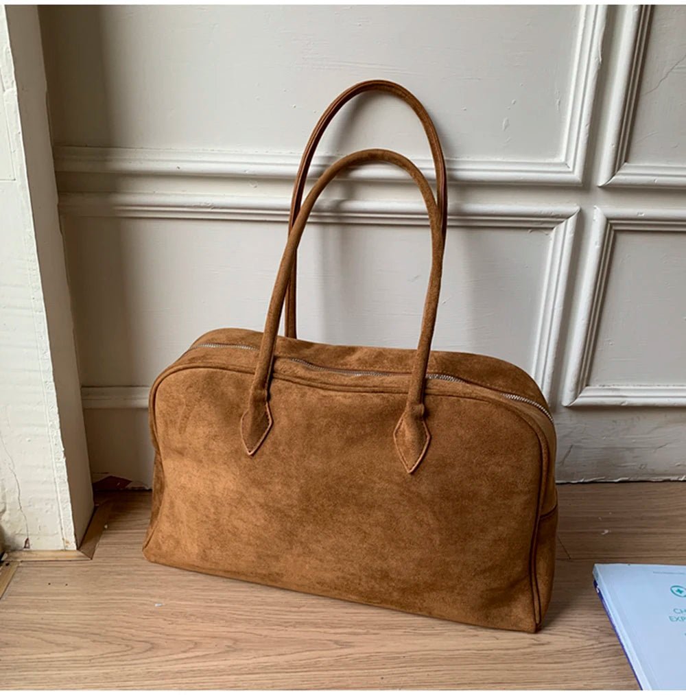 Jenny Suede Tote Bag - Women's Suede Shoulder Handbag for Office and Casual Outings - Image 4