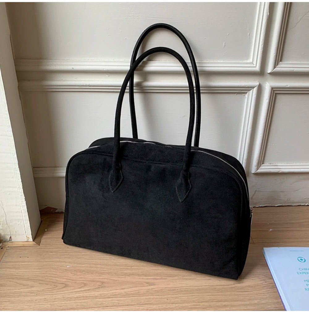 Jenny Suede Tote Bag - Women's Suede Shoulder Handbag for Office and Casual Outings - Image 7