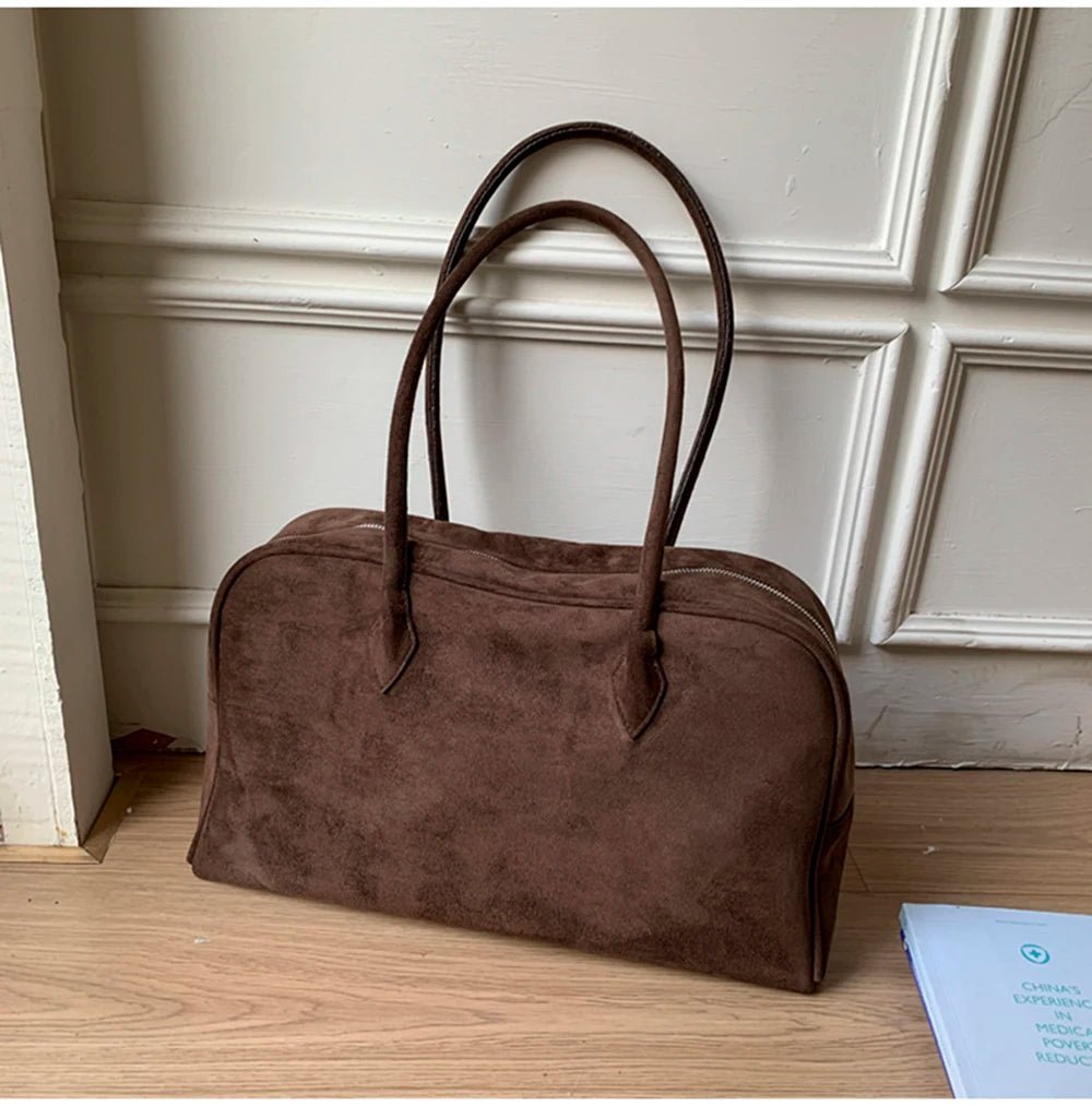 Jenny Suede Tote Bag - Women's Suede Shoulder Handbag for Office and Casual Outings - Image 2