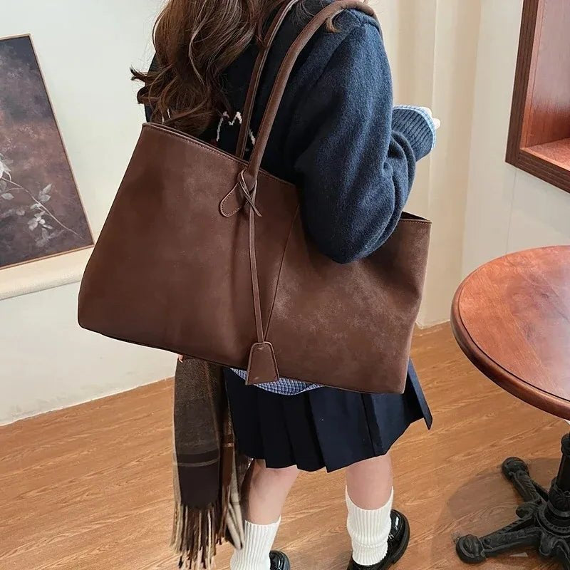 Joan Vegan Suede Handbag for Women - Large Solid Color Shoulder Bag - Image 10