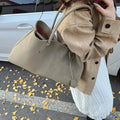 Joan Vegan Suede Handbag for Women - Large Solid Color Shoulder Bag - Image 7