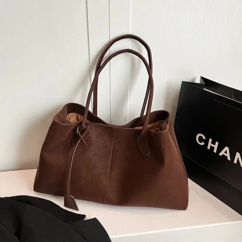 Joan Vegan Suede Handbag for Women - Large Solid Color Shoulder Bag - Image 8