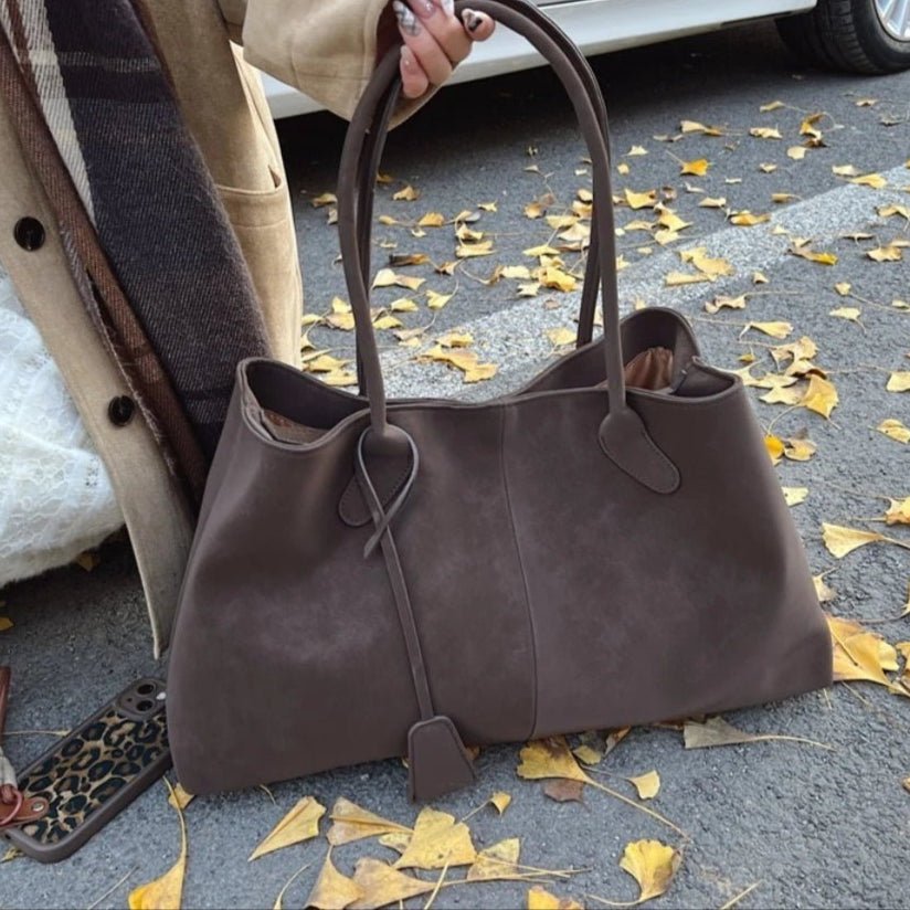Joan Vegan Suede Handbag for Women - Large Solid Color Shoulder Bag - Image 5