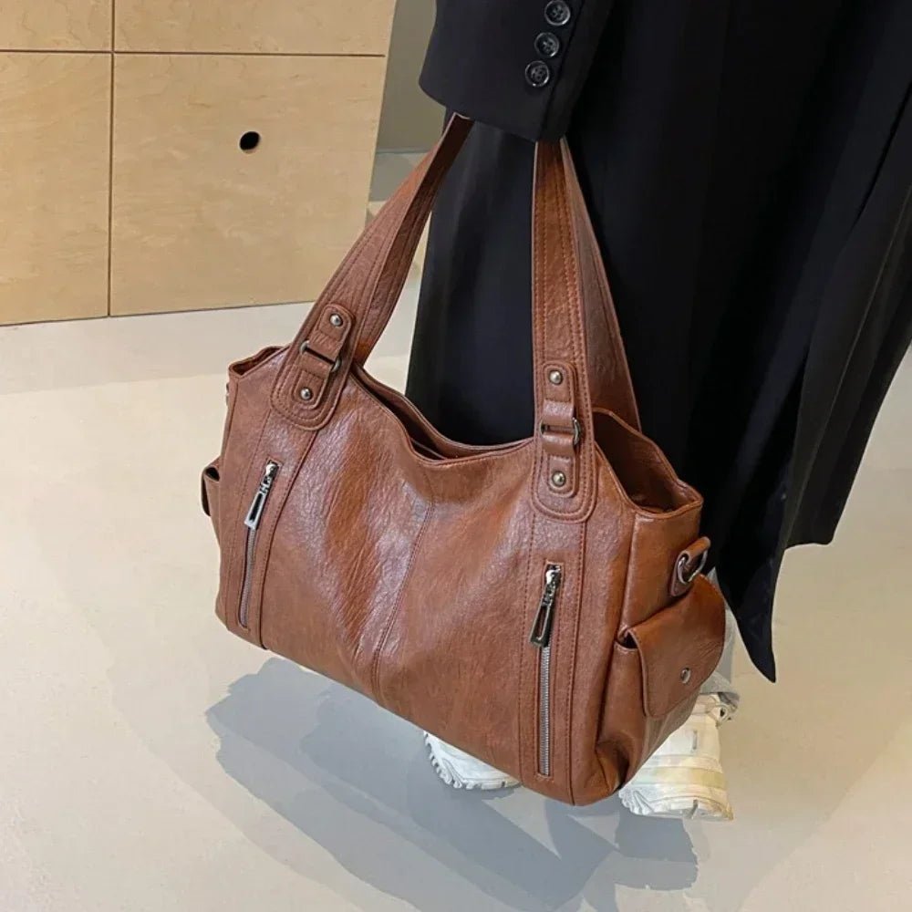 Kyla Color-Block Leather Shoulder Bag - Sleek Everyday Handbag - Image 4