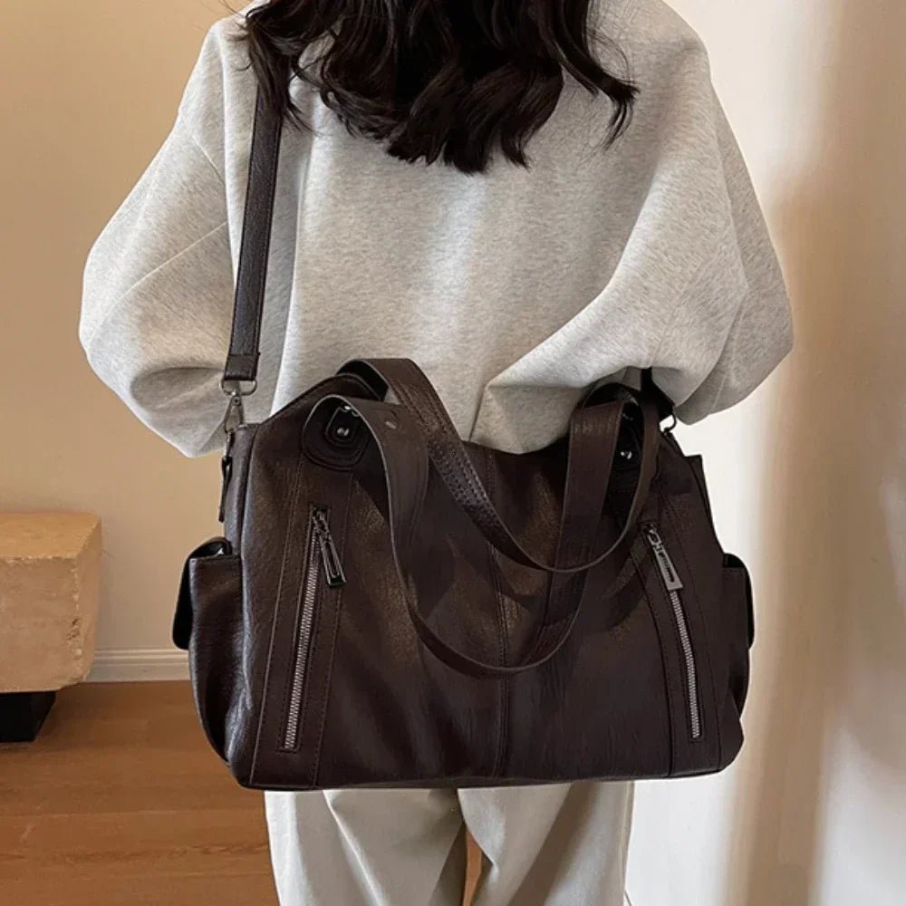 Kyla Color-Block Leather Shoulder Bag - Sleek Everyday Handbag - Image 8