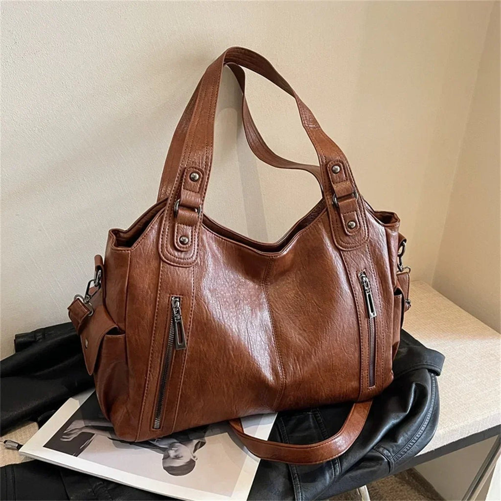 Kyla Color-Block Leather Shoulder Bag - Sleek Everyday Handbag - Image 2