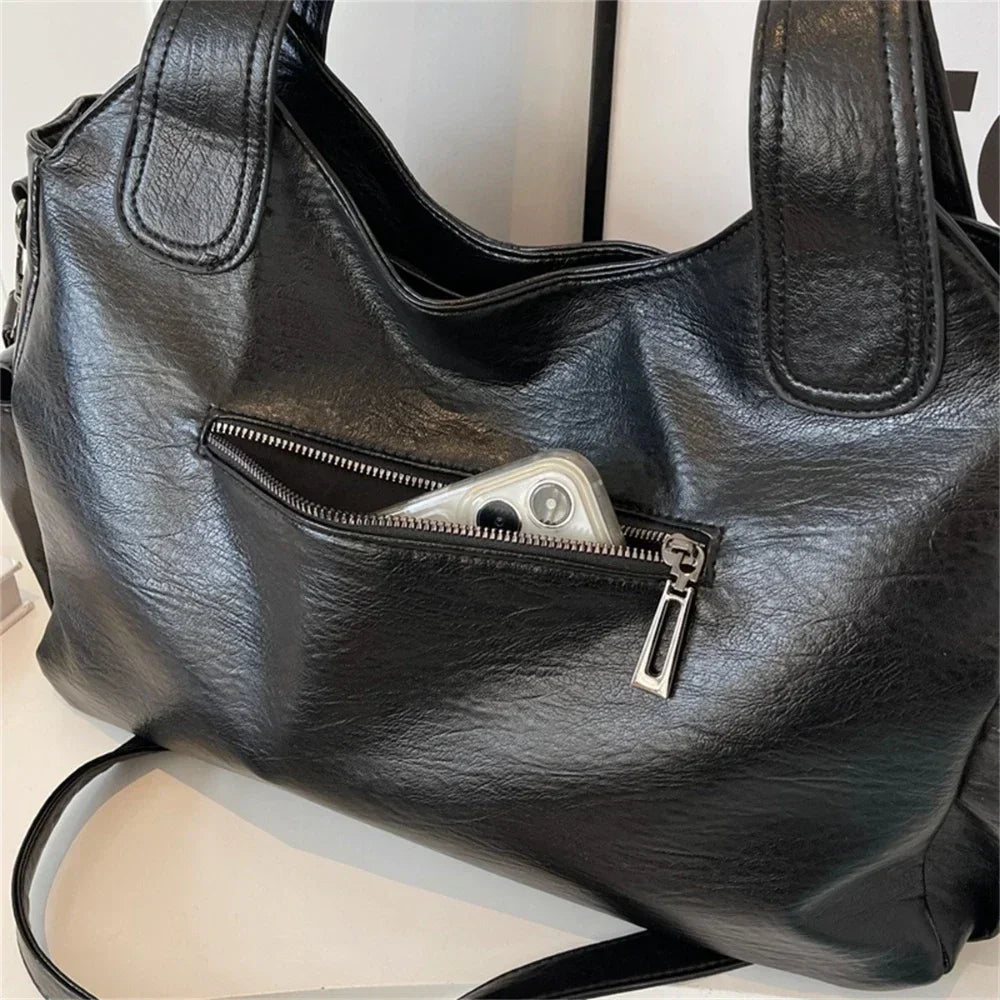 Kyla Color-Block Leather Shoulder Bag - Sleek Everyday Handbag - Image 3