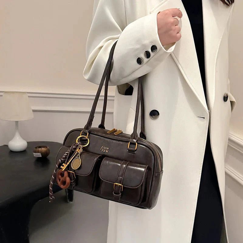 Jessa Multi-Pocket Vegan Leather Handbag - Women's Everyday Shoulder Bag - Image 5