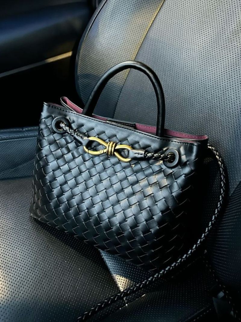 Lucia Woven Handbag - Structured Shoulder Bag for Everyday Use - Image 4