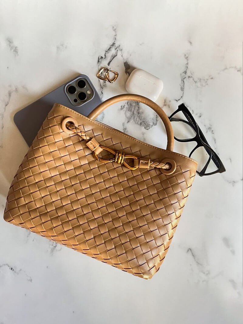 Lucia Woven Handbag - Structured Shoulder Bag for Everyday Use - Image 8