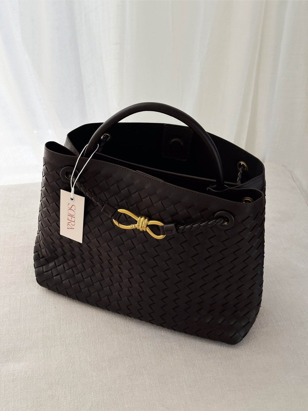 Lucia Woven Handbag - Structured Shoulder Bag for Everyday Use - Image 2