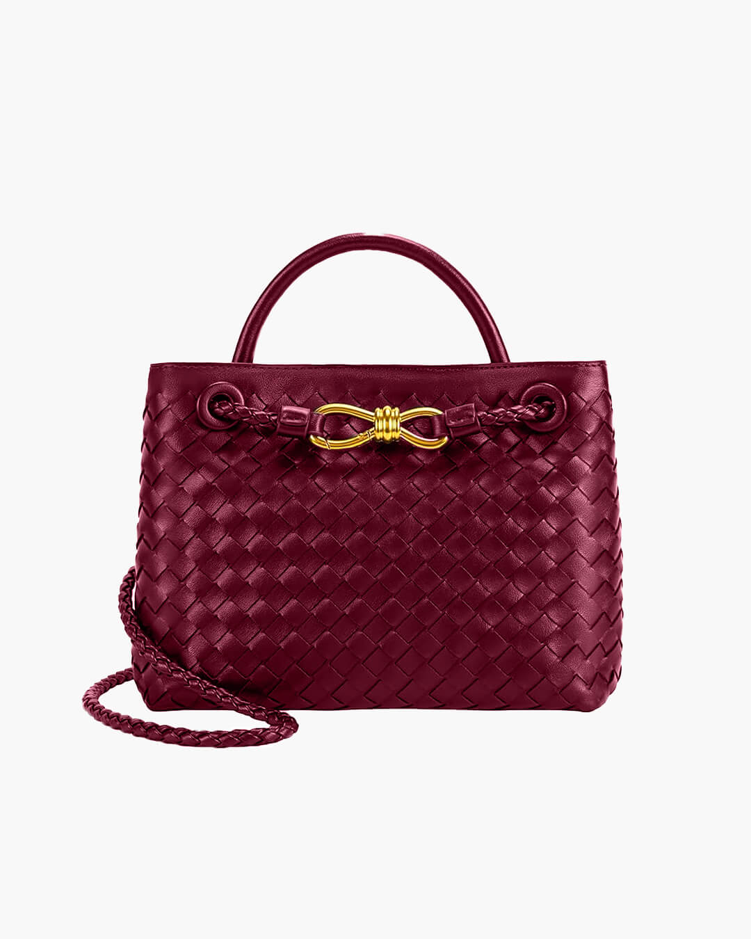 Lucia Woven Handbag - Structured Shoulder Bag for Everyday Use - Image 16