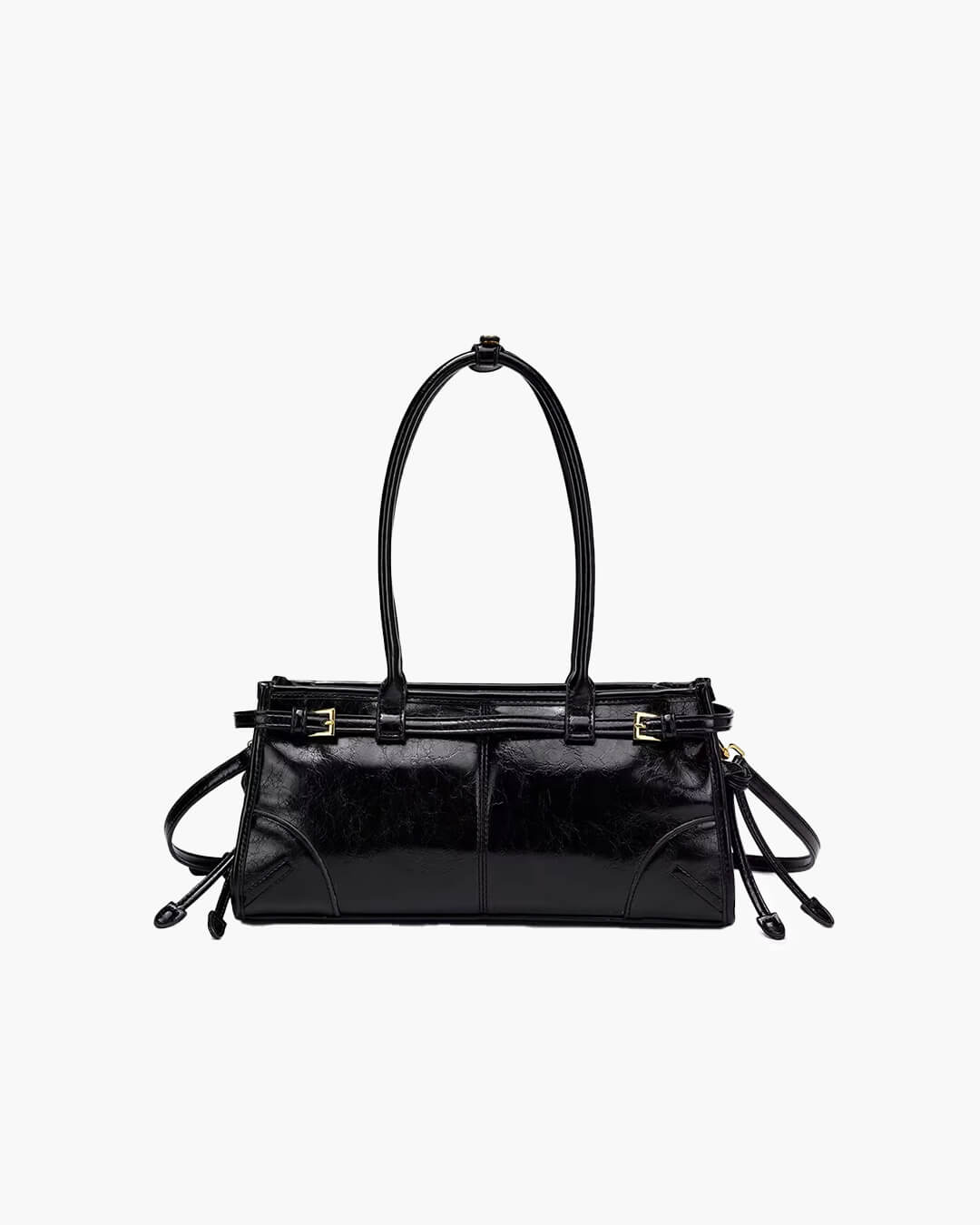 Luna Women's PU Leather Shoulder Bag - Belt Detail Casual Tote
