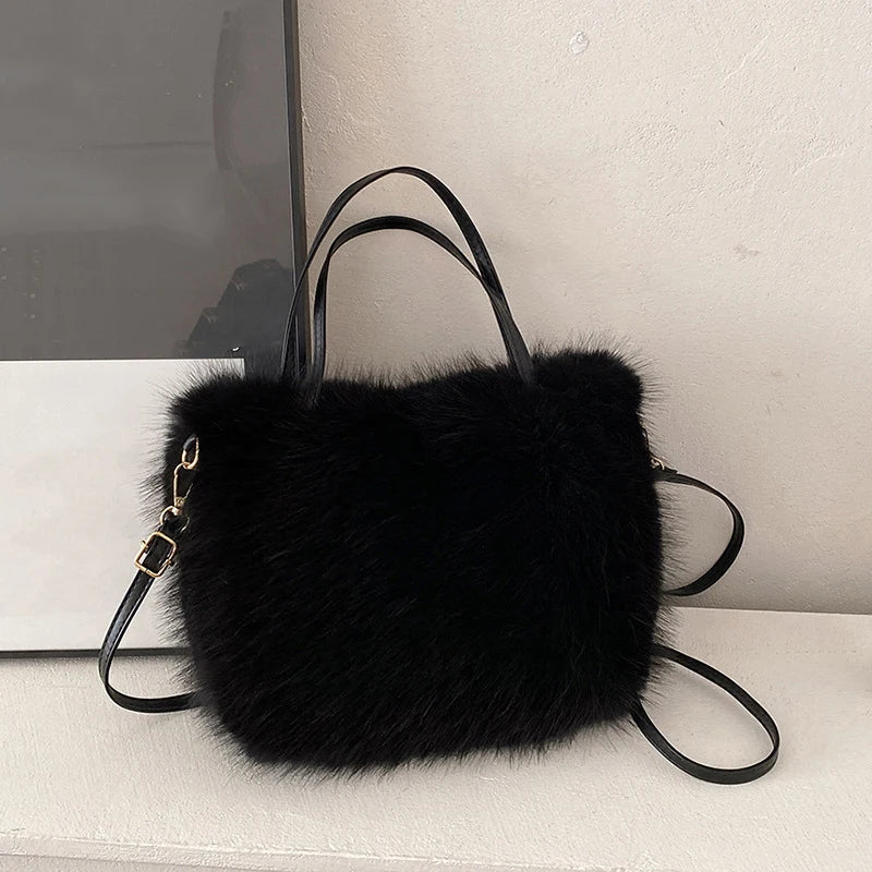 Maricar Faux Fur Crossbody Bag - Women's Everyday Handbag - Image 8