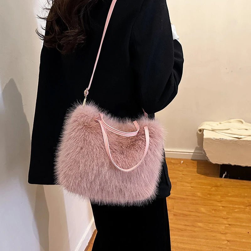 Maricar Faux Fur Crossbody Bag - Women's Everyday Handbag - Image 6