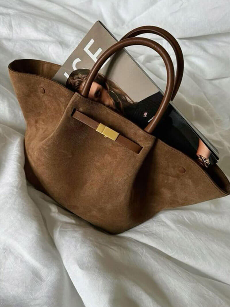 Melanie Vegan Suede Tote Bag - Everyday Handbag