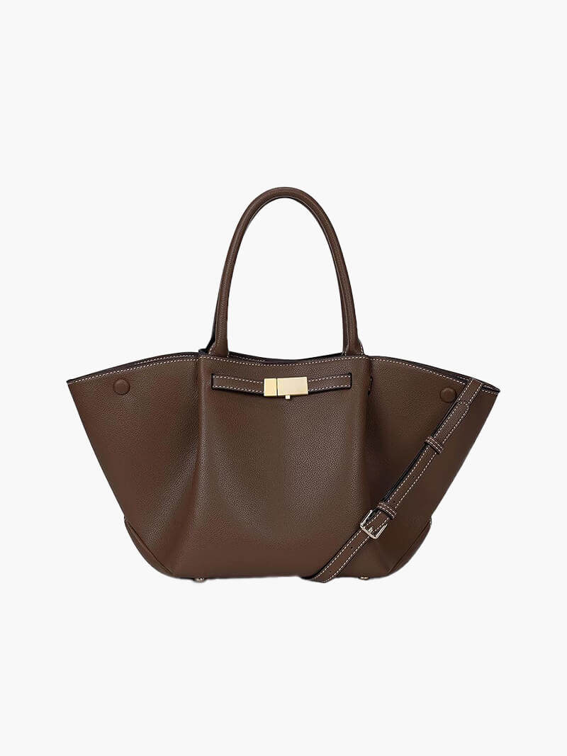 Melanie Leather Tote Bag - Suede-Look Everyday Work Handbag - Image 2