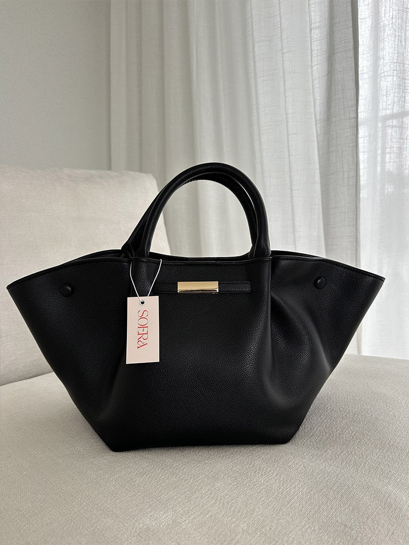 Melanie Leather Tote Bag - Suede-Look Everyday Work Handbag - Image 10