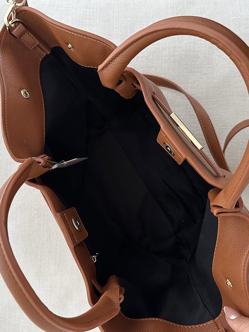 Melanie Leather Tote Bag - Suede-Look Everyday Work Handbag - Image 9
