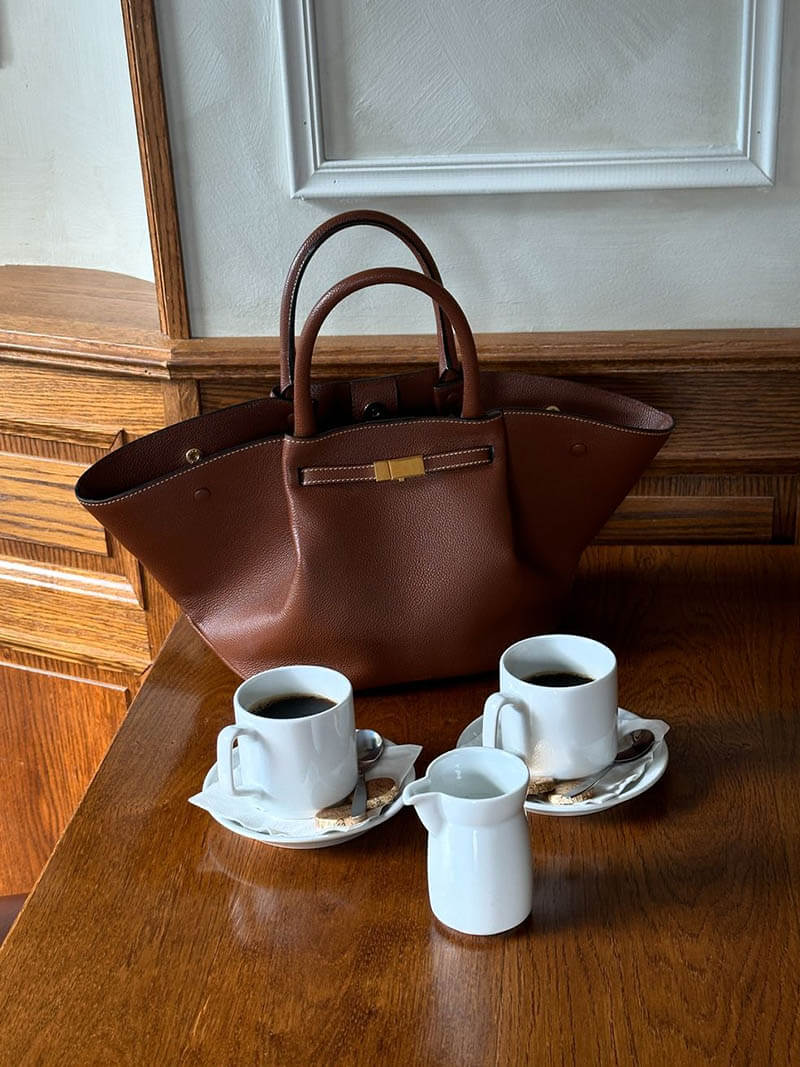 Melanie Leather Tote Bag - Suede-Look Everyday Work Handbag - Image 17
