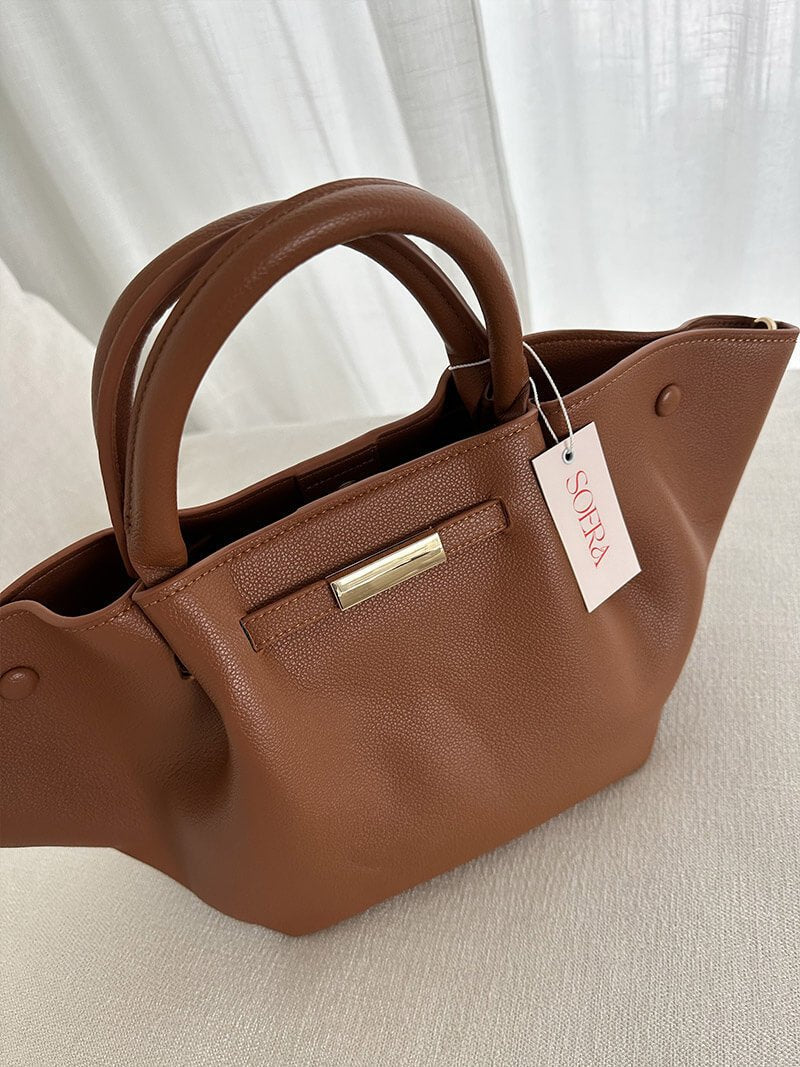 Melanie Leather Tote Bag - Suede-Look Everyday Work Handbag - Image 7