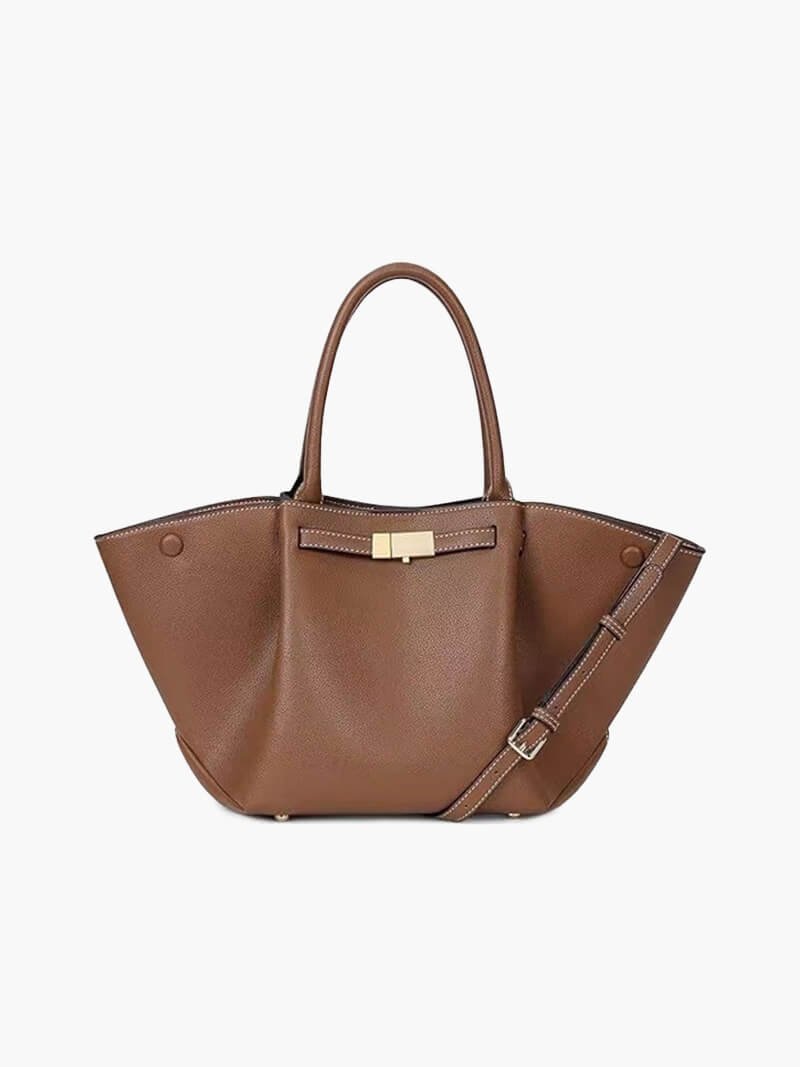 Melanie Leather Tote Bag - Suede-Look Everyday Work Handbag - Image 4