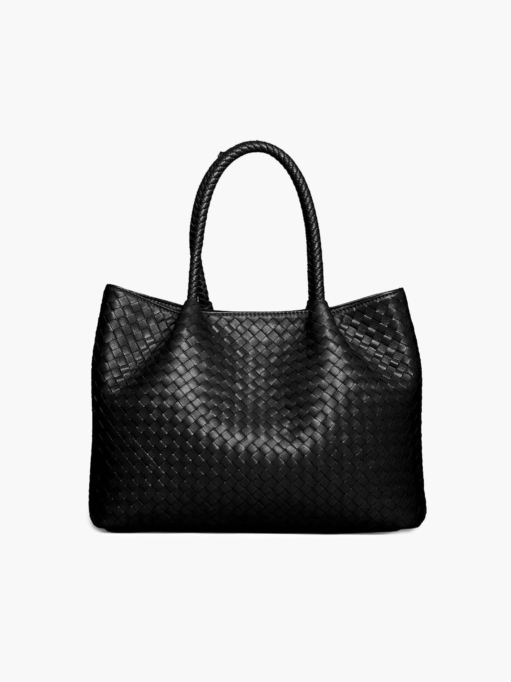 Gracie Woven Bag XL - Black Large Woven Tote Bag