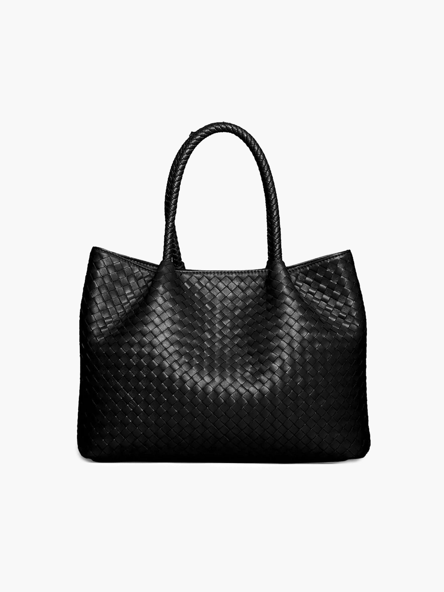 Gracie Woven Bag XL - Black Large Woven Tote Bag