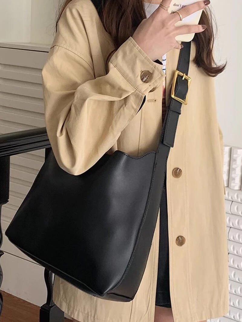 Nina Vintage Shoulder Bag - Soft Leather Structured Handbag