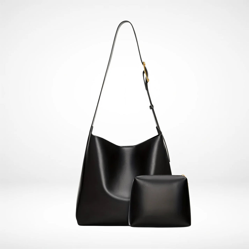 Nina Vintage Shoulder Bag - Soft Leather Structured Handbag - Image 2