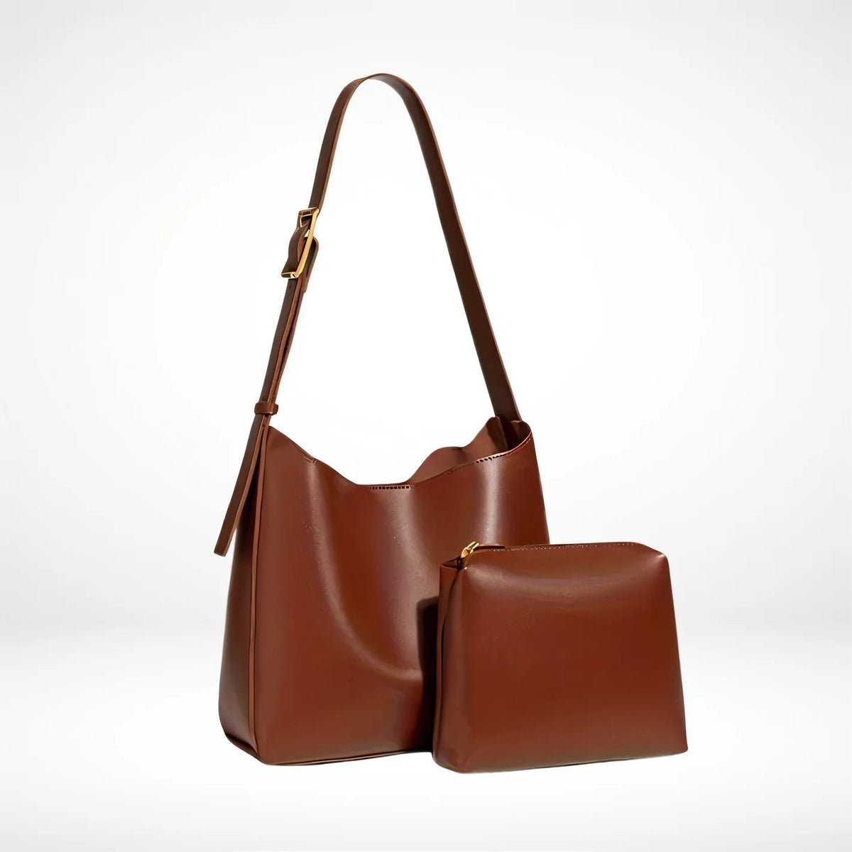 Nina Vintage Shoulder Bag - Soft Leather Structured Handbag - Image 4
