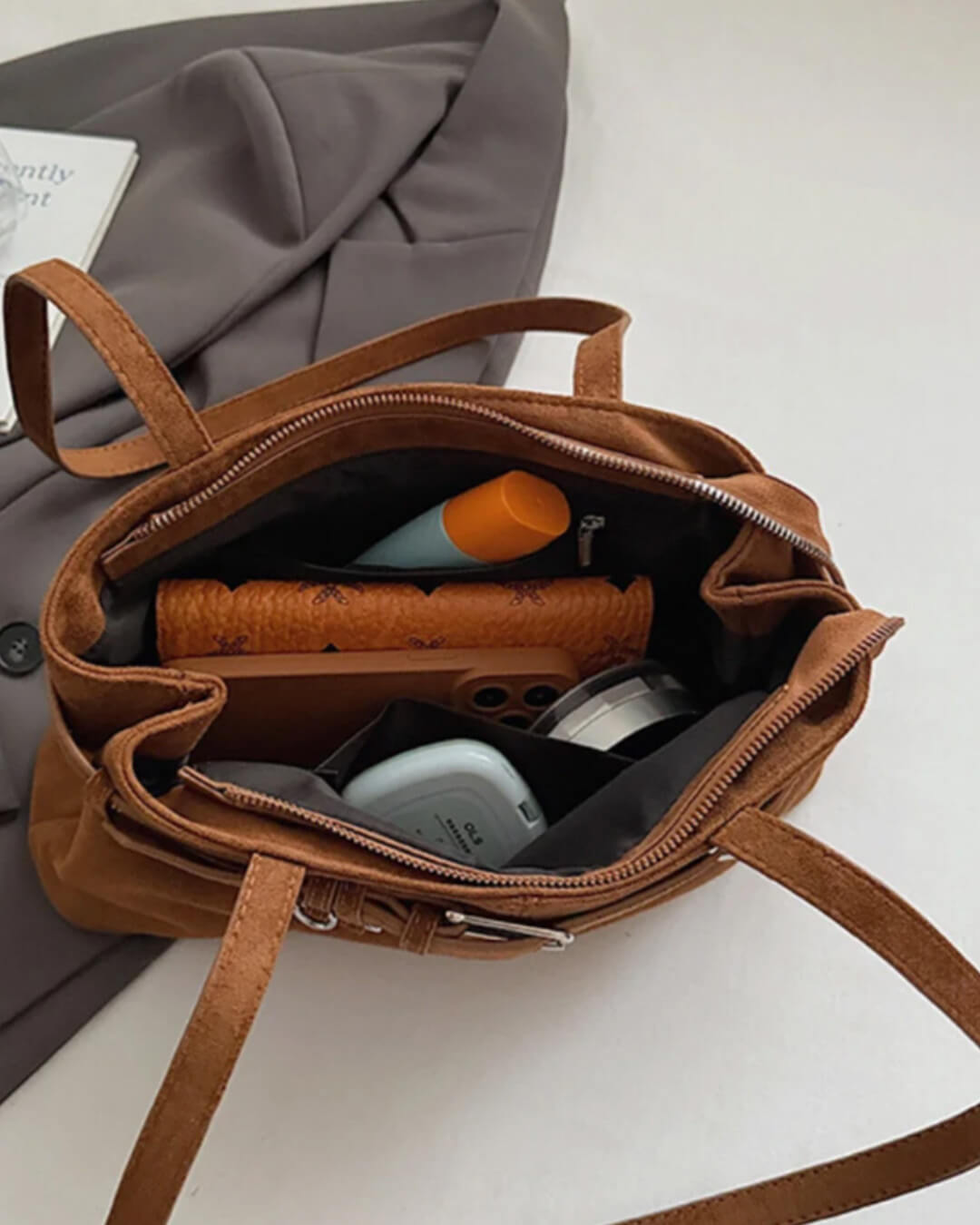 Nora Vegan Suede Bag - Women's Everyday Handbag - Image 4