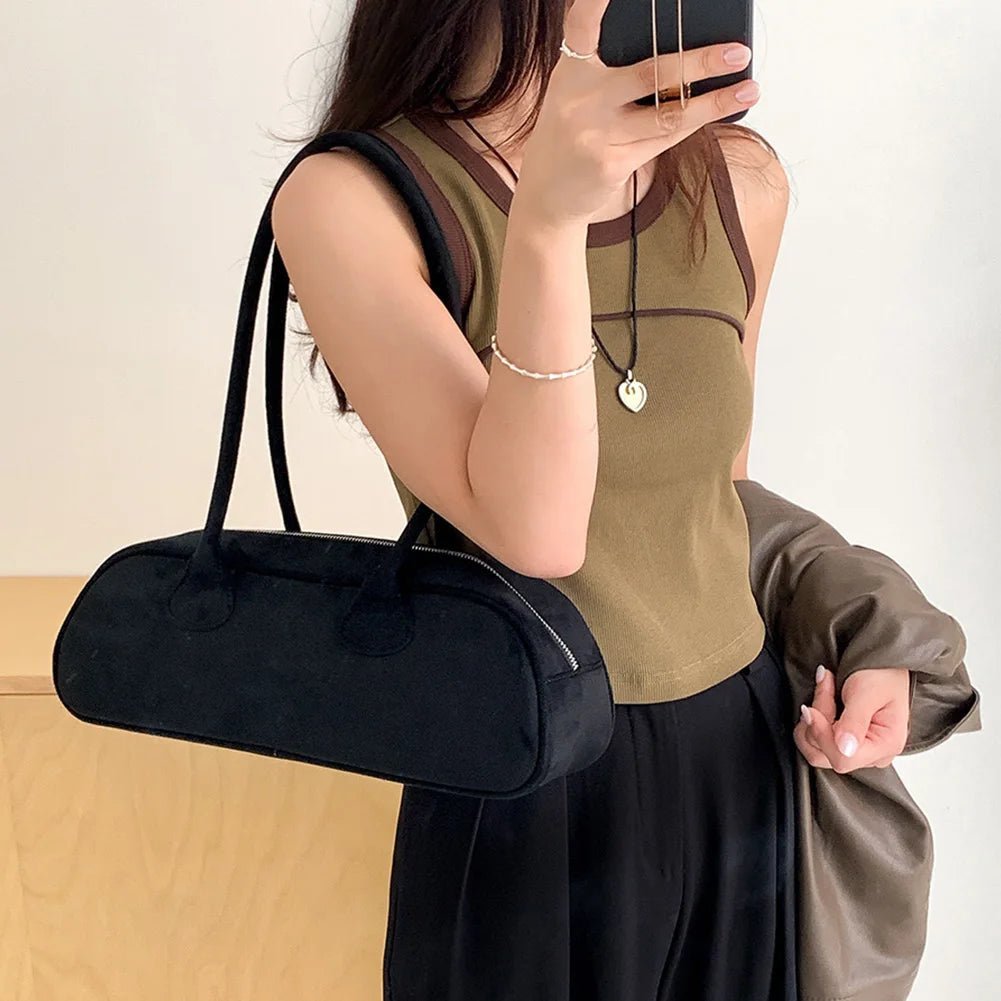 Pauleen Baguette Suede Bag - Women's Everyday Handbag - Image 8