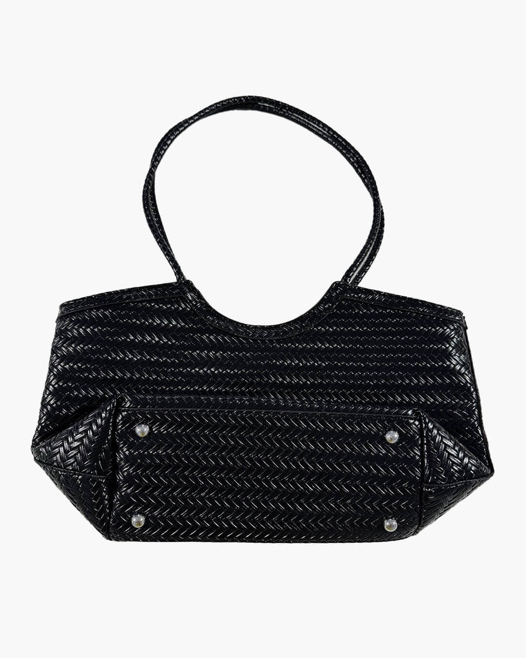 Rica Woven Faux Leather Handbag - Chic Woven Tote Bag - Image 9