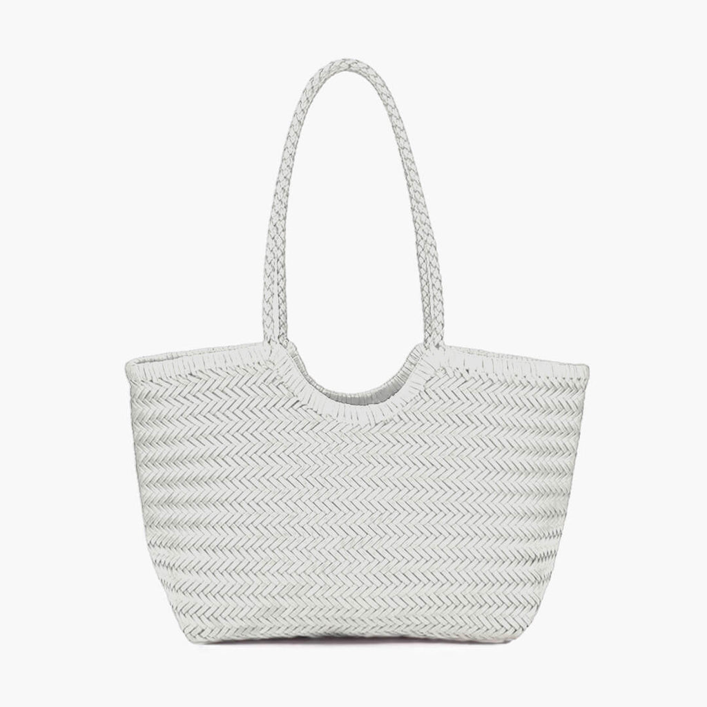Rica Woven Faux Leather Handbag - Chic Woven Tote Bag - Image 12