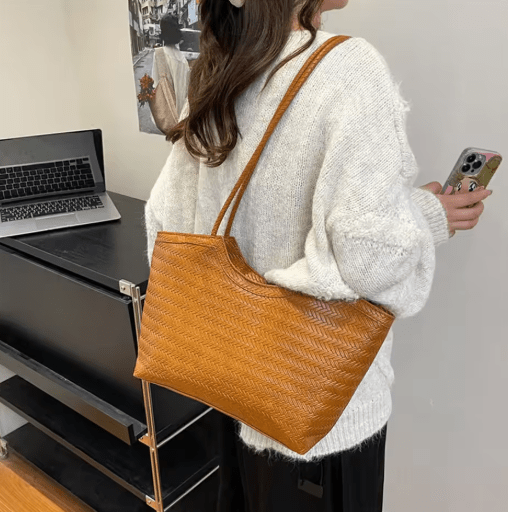 Elena Textured Weave Handbag - Women's Everyday Handbag - Image 5