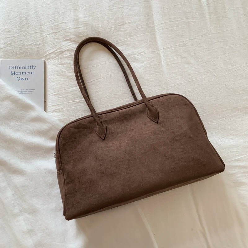 Sandra Suede Tote Bag - Women's Everyday Handbag - Image 2