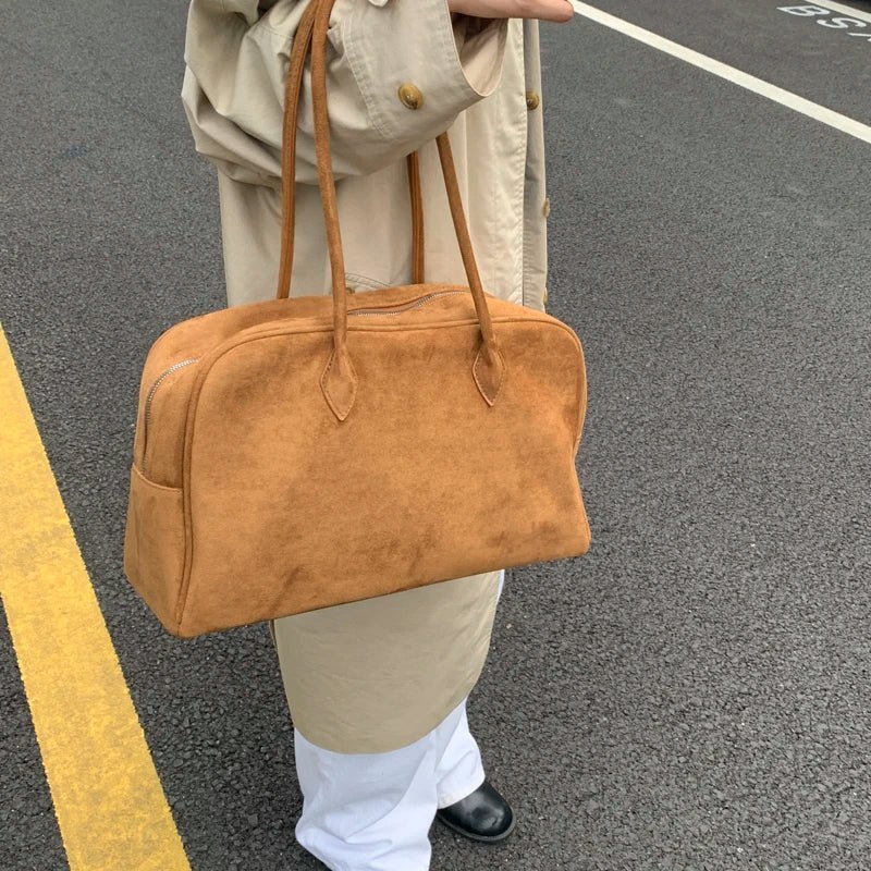 Sandra Suede Tote Bag - Women's Everyday Handbag - Image 3