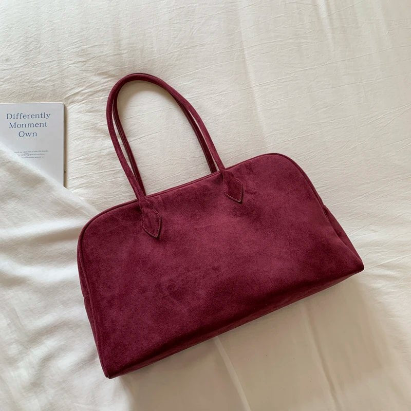 Sandra Suede Tote Bag - Women's Everyday Handbag - Image 8