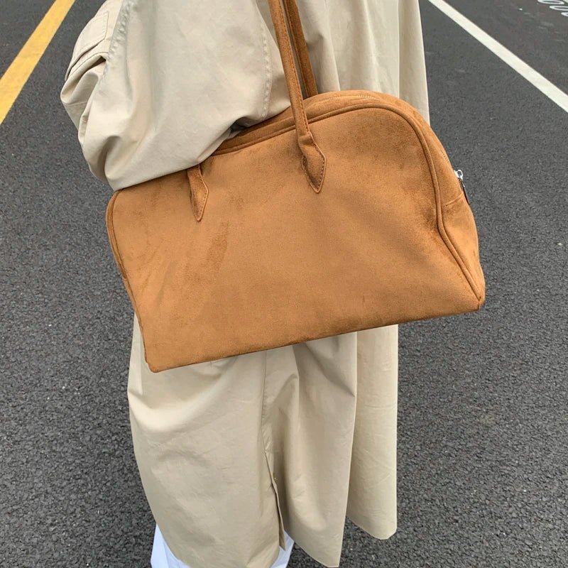 Sandra Suede Tote Bag - Women's Everyday Handbag - Image 4