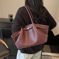 Sandy Shoulder Tote Bag for Women - PU Leather Everyday Handbag - Image 4