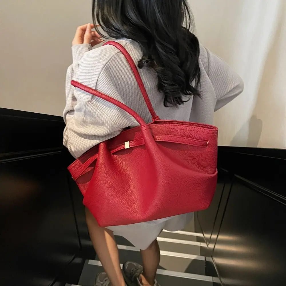 Sandy Shoulder Tote Bag for Women - PU Leather Everyday Handbag - Image 13