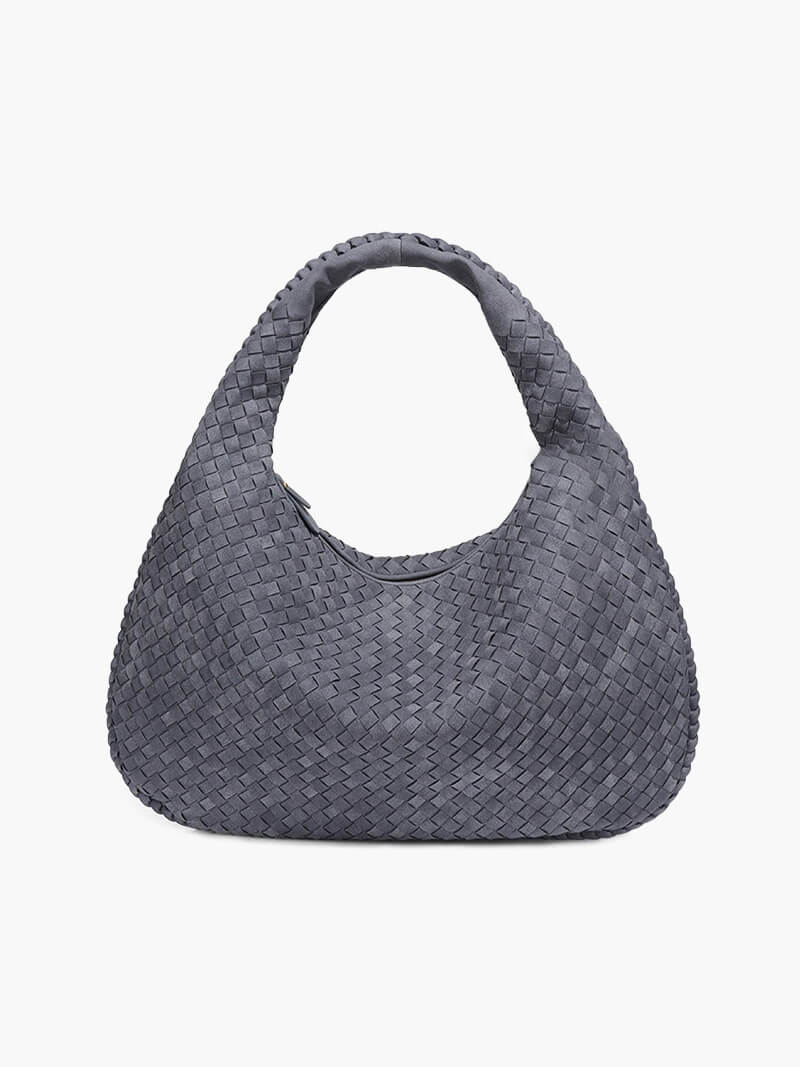 Suede Woven Bag XL - Oversized Woven Shoulder Tote Handbag - Image 11